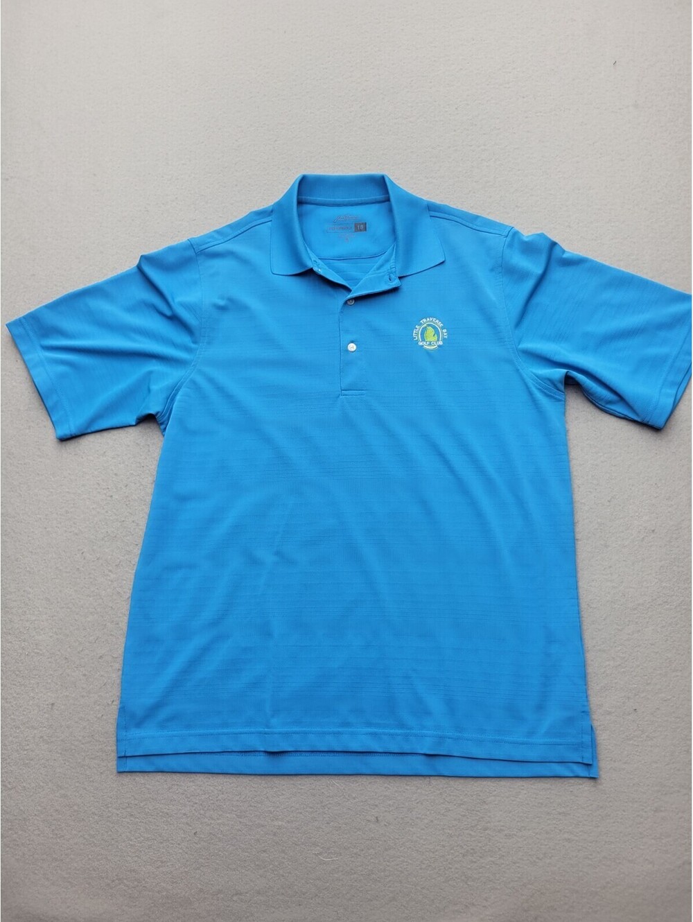 Jack Nicklaus Mens Polo Medium Blue Golf Polyester Little Traverse Bay Athletic